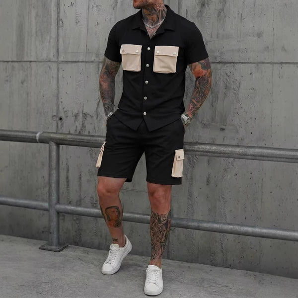 Traje Deportivo Multibolsillos con Parches para Hombre