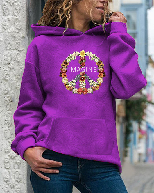 Sudadera con Capucha y Cordón Ajustable de Manga Larga para Mujer - Image 6