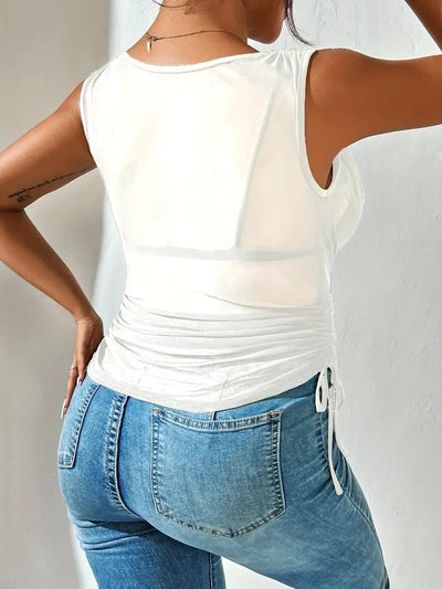 Top Crop Escotado Ajustado de Cintura Alta Sexy - Image 15