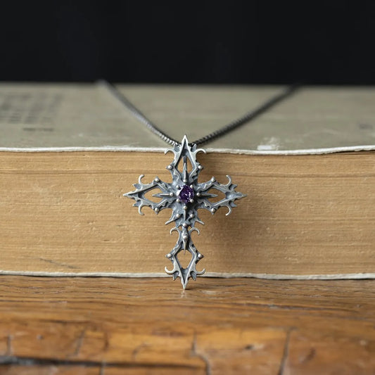 Colgante Cruz de Plata Esterlina 925 Estilo Gótico Personalizado
