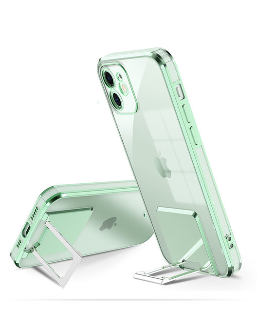 Funda Transparente con Soporte Electroplateada de Protección Total