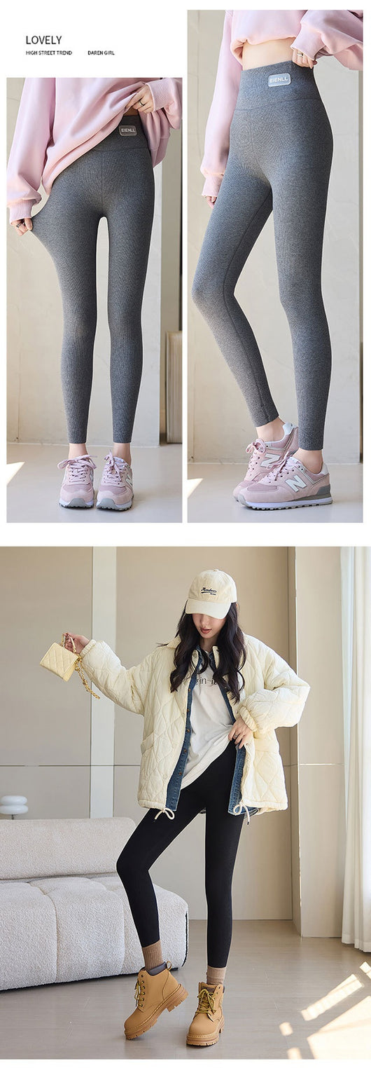 Leggings Térmicos de Algodón Puro con Forro Polar para Mujer - Cintura Alta y Elástico Reforzado - Image 25