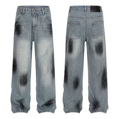Pantalones Jeans Rectos Anchos con Detalles de Strass - Diseño Casual Moderno - Image 7