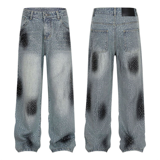 Pantalones Jeans Rectos Anchos con Detalles de Strass - Diseño Casual Moderno - Image 7
