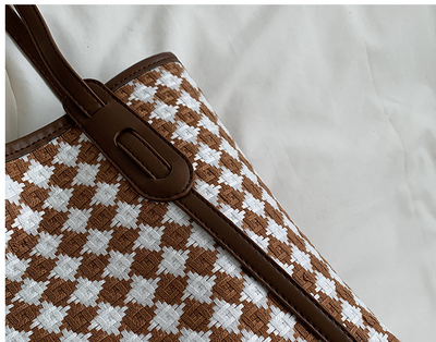 Bolso de Cuadros con Asa Simple y Gran Capacidad para Mujer - Image 14