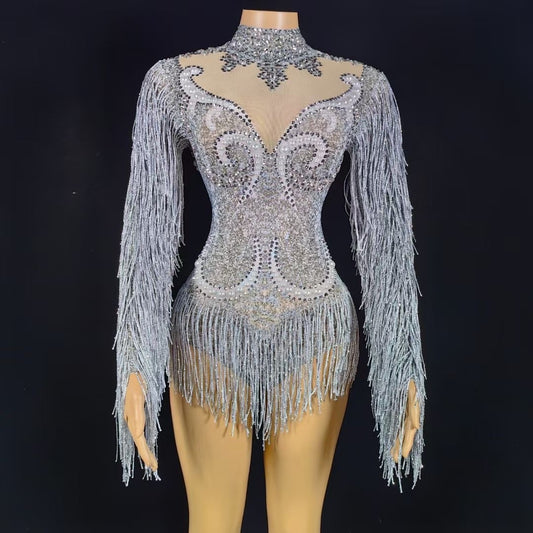 Jumpsuit Elegante para Mujer con Detalles de Perlas y Borlas - Image 2