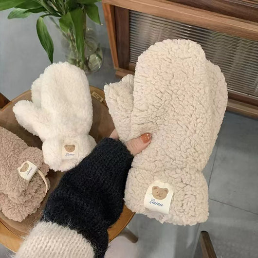 Guantes de Piel de Cordero Forrados Invierno para Mujer