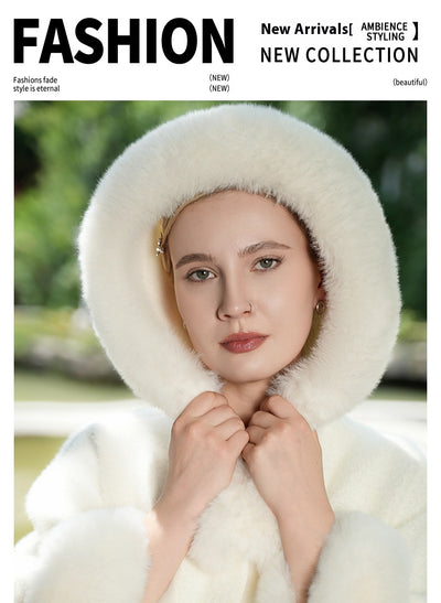 Abrigo Capa Talla Grande con Cuello de Peluche Versátil - Image 13