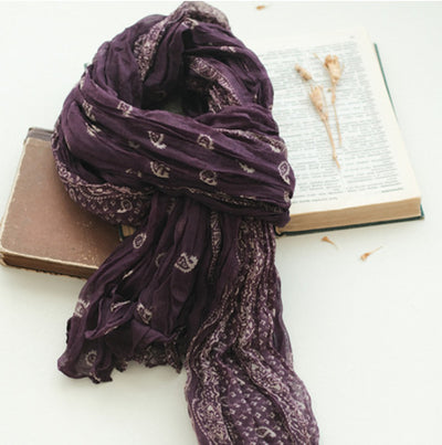 Pañoleta de Algodón y Lino con Estampado Cashew para Mujer - Image 6