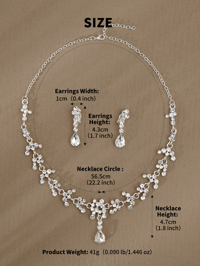 Conjunto de Aretes y Collar con Perlas y Cristales para Mujer - Image 36