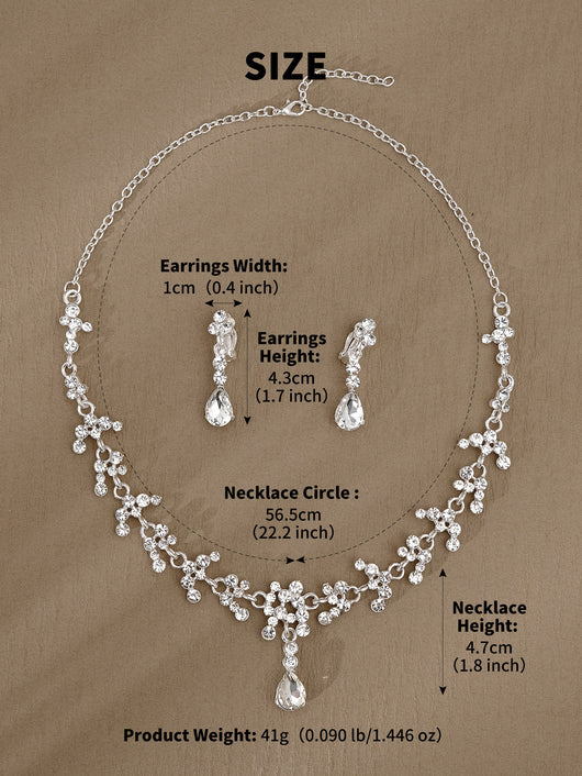 Conjunto de Aretes y Collar con Perlas y Cristales para Mujer - Image 36
