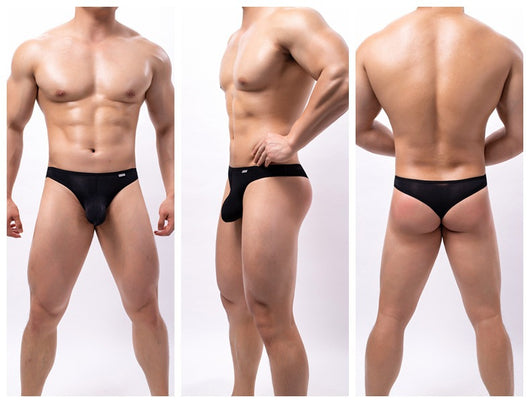 Tanga Masculina con Bolsa Convexa en U de Tela Seda de Hielo - Image 28