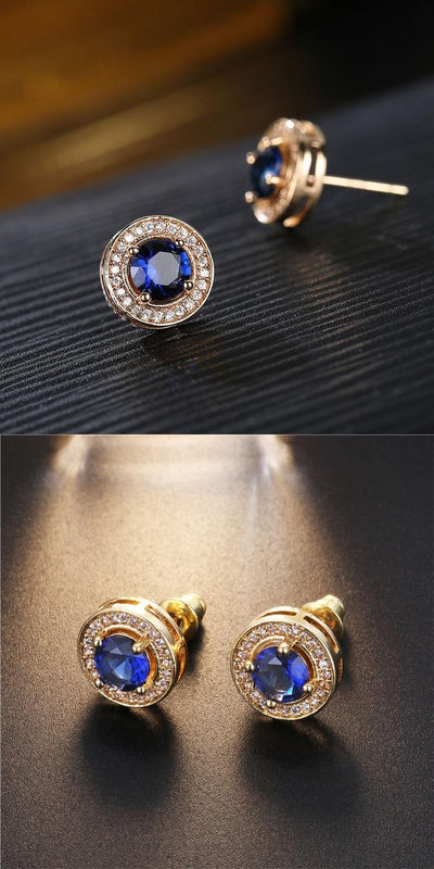 Aretes Hombre Circonita Diamante Completo Cielo Estrellado Redondos - Image 15
