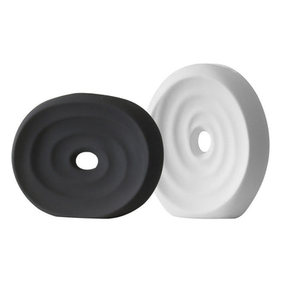 Jarrón Decorativo de Cerámica Blanco y Negro Mate - Adornos Roscados para el Hogar - Image 8