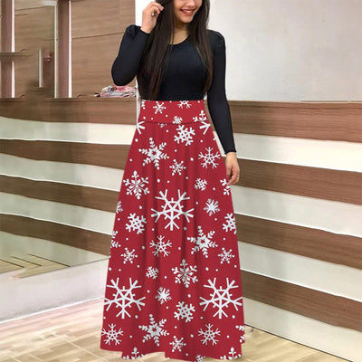 Conjunto de Falda Larga con Estampado Navideño Europeo y Americano - Image 8