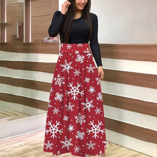 Conjunto de Falda Larga con Estampado Navideño Europeo y Americano - Image 8