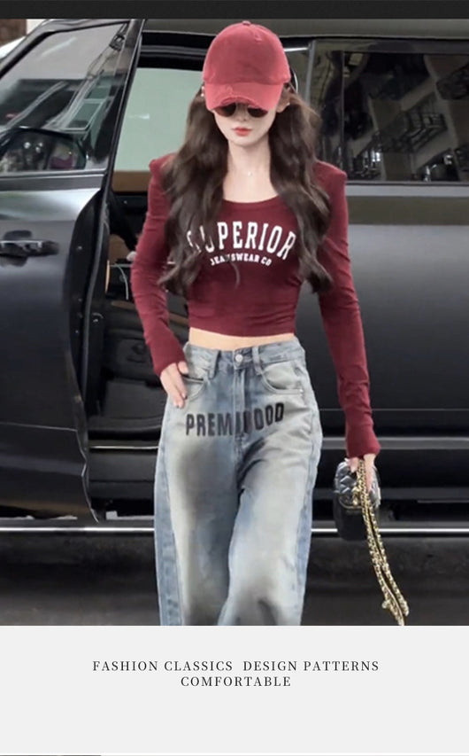 Blusa Corta Ajustada Primavera Otoño - Efecto Moldeador - Image 9