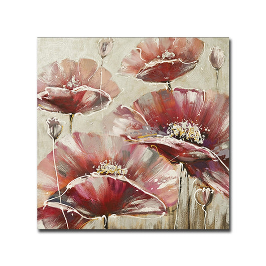 Cuadro de Flores Blancas al Óleo sin Marco - Image 2