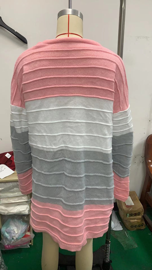 Cardigan Rayado de Moda para Mujer con Bolsillos Grandes - Abrigo Versátil Otoño Invierno - Image 21
