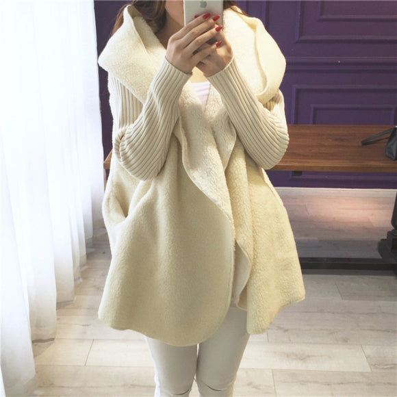 Cardigan Holgado de Lana de Cordero Talla Grande