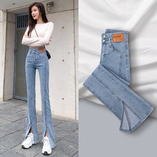 Jeans Skinny Cintura Alta Elásticos con Abertura Lateral - Image 5