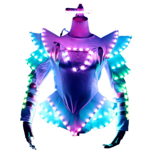 Traje Luminoso de Una Pieza con Falda LED Multicolor - Image 3