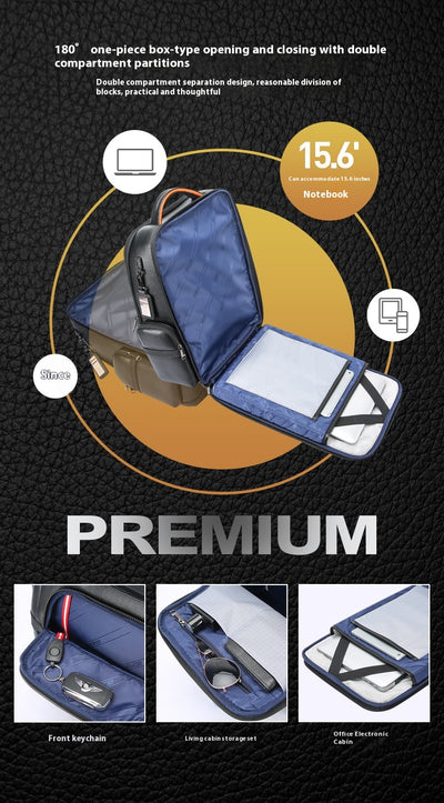 Mochila Ejecutiva de Cuero Genuino para Hombre - Primera Capa - Image 21