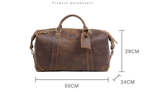 Bolsa de Viaje de Cuero Genuino Estilo Retro con Gran Capacidad para Hombre - Image 6