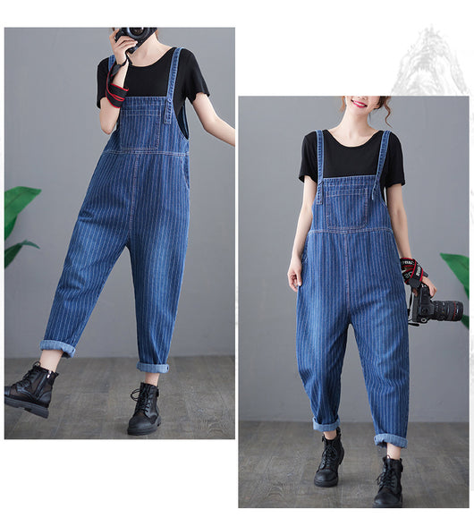 Overol Denim a Rayas para Tallas Grandes - Image 8
