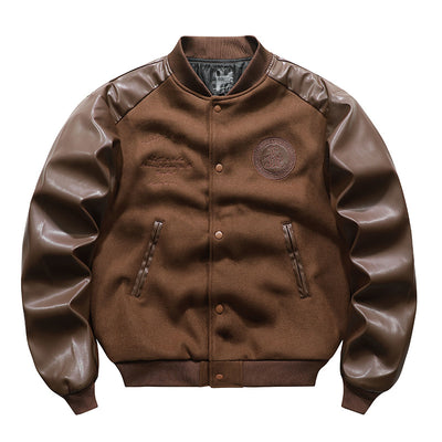 Chaqueta Bomber Retro Americana con Bordados y Costuras Artesanales - Image 8