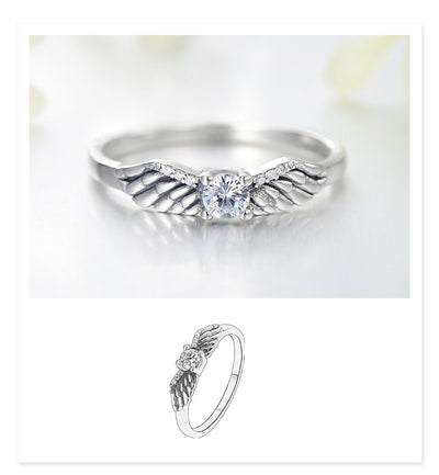 Anillo de Alas de Ángel con Diamantes Estilo Europeo y Americano - Image 10