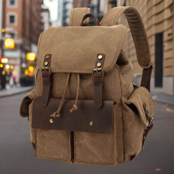 Mochila Retro de Lona Resistente