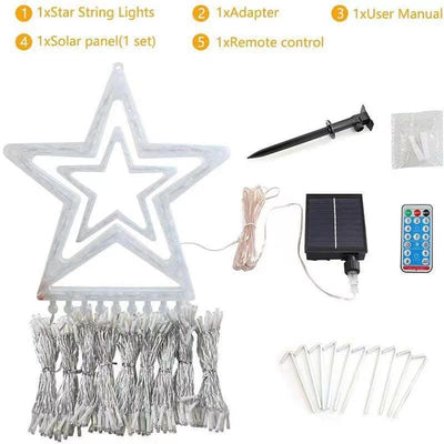 Luz Cascada LED Estrella de Cinco Puntas para Decorar Jardines y Patios - Image 15