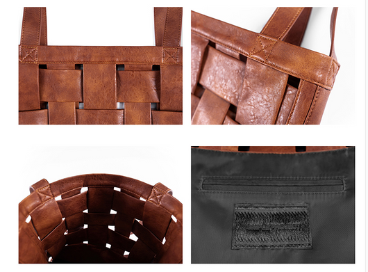 Bolso Bandolera Tejido con Estructura de Cuero Sintético - Image 7