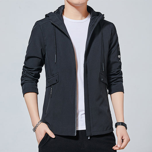 Chaqueta Casual Slim Fit con Capucha Elástica para Hombre