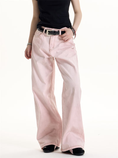 Pantalón Jeans Ancho Estilo Retro Flor de Cerezo - Image 5