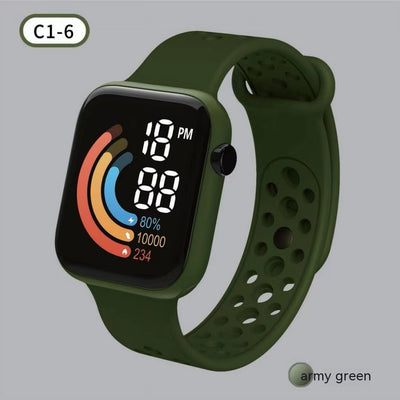 Reloj Digital Infantil Pantalla Rainbow LED Cuadrado - Image 10