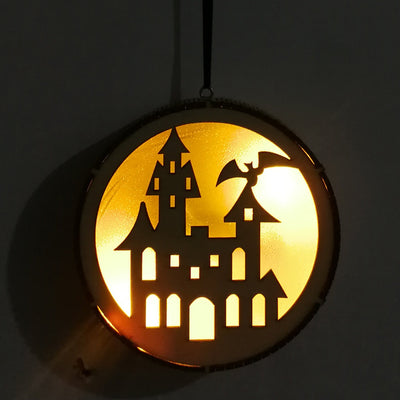 Colgante LED de Madera para Halloween - Decoración Calada a Láser - Image 25