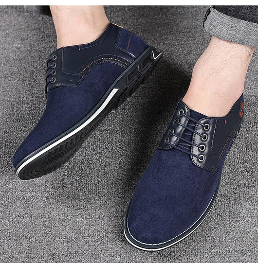 Zapatos Casuales de Cuero para Hombre con Punta Redonda y Cordones - Image 8