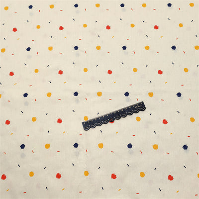 Tela de Algodón Twill con Diseño Geométrico de Corazones, Líneas y Lunares - Image 5
