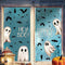 Pegatinas de Pared Halloween Fantasmas Blancos y Murciélagos Adhesivas para Decoración de Escaparate