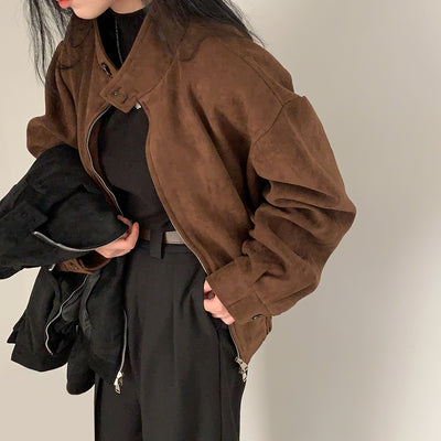 Abrigo Retro de Ante Cálido con Doble Cierre - Perfecto para Otoño Invierno - Image 12
