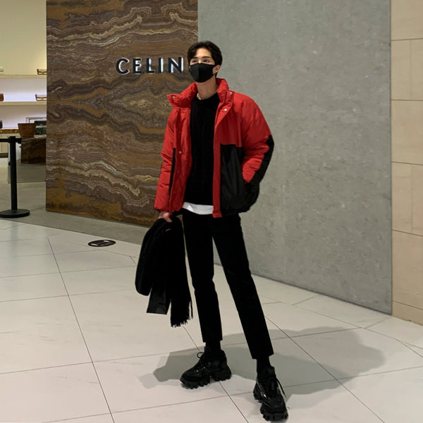 Abrigo Coreano Oversized con Contraste de Colores - Image 3