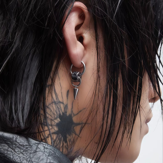 Aretes de Acero Inoxidable con Borlas para Hombre - Diseño Versátil y Moderno - Image 2