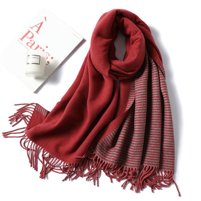 Chal de Cachemira Rayado para Mujer - Elegancia y Calidez en Invierno - Image 4