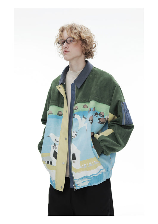 Chaqueta de Gamuza Estilo Retro Patchwork para Hombre - Image 15