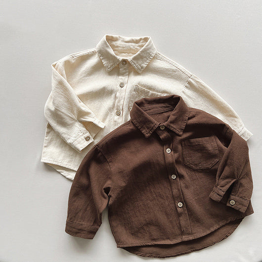 Abrigo Camisa de Algodón Manga Larga para Niños - Image 12