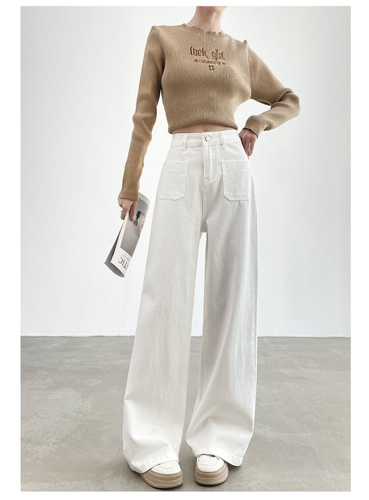 Pantalón Recto Holgado de Cintura Alta con Efecto Adelgazante - Image 34