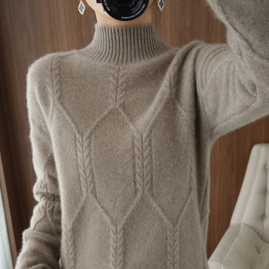 Suéter de Cuello Alto Grueso en Lana para Mujer - Image 8
