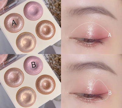 Paleta de Iluminadores Cuatro Tonos con Sombras Brillantes - Image 14